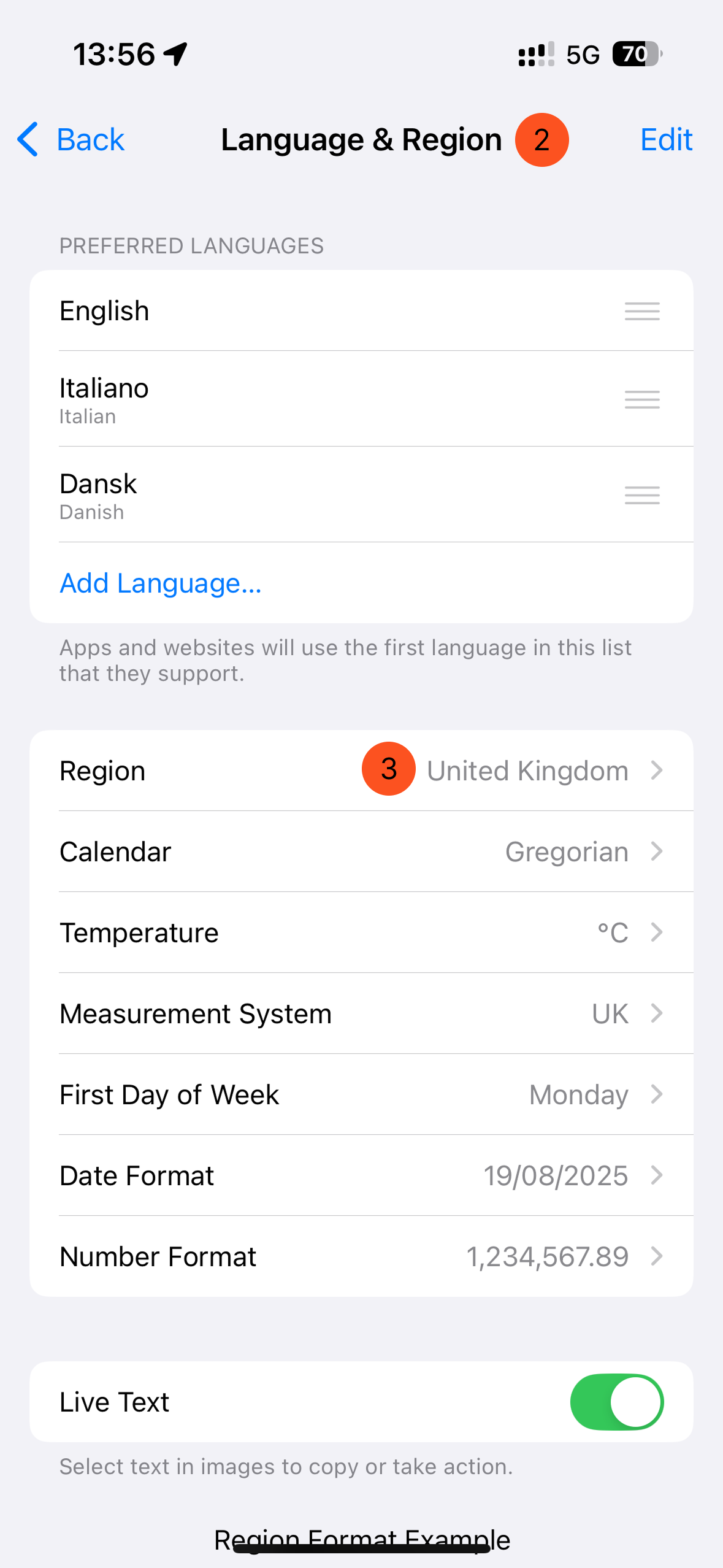 iOS - Cambiar sistema de medida