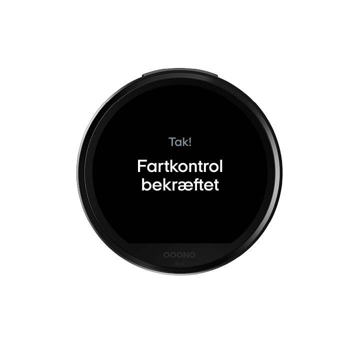 CO-DRIVER NO3-display med Tak! Fartkontrol bekræftet